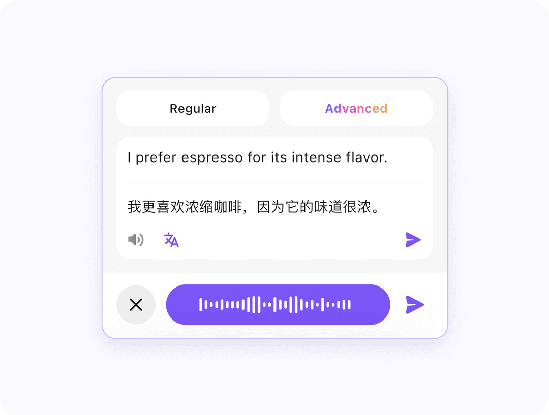 Voice translation interface